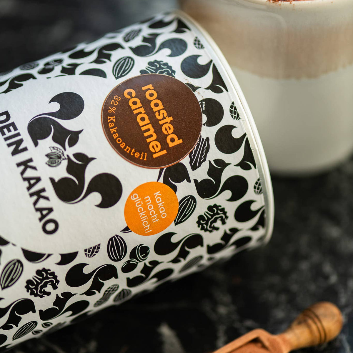 Dose mit Aufschrift Dein Kakao roasted caramel