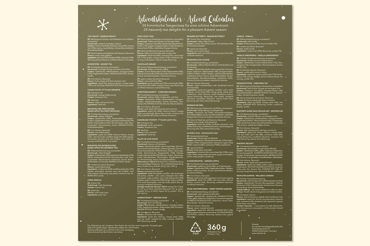 Tee-Adventskalender 2026