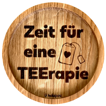 Holzpost Untersetzer TEErapie