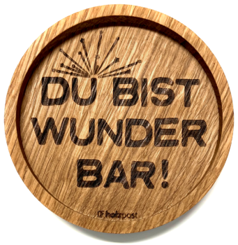 Holzpost Untersetzer Wunder